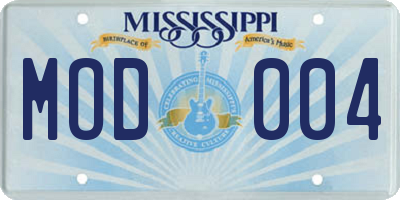 MS license plate MOD004