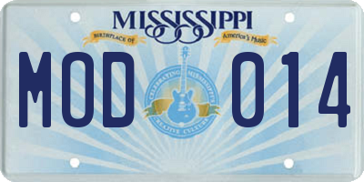 MS license plate MOD014