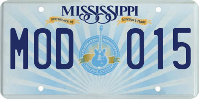 MS license plate MOD015