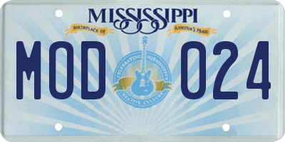 MS license plate MOD024