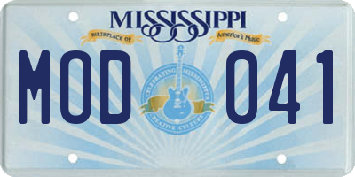 MS license plate MOD041