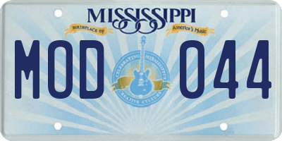 MS license plate MOD044