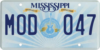 MS license plate MOD047