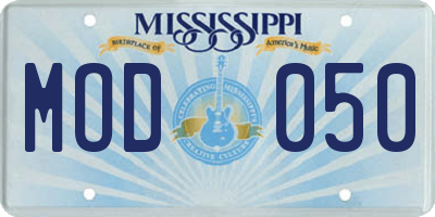 MS license plate MOD050