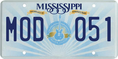 MS license plate MOD051