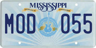 MS license plate MOD055