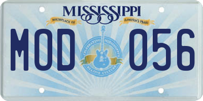 MS license plate MOD056