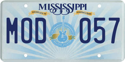 MS license plate MOD057