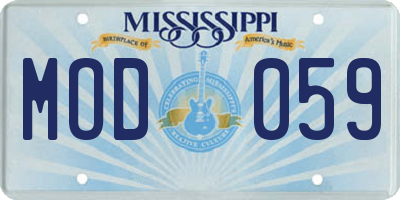 MS license plate MOD059