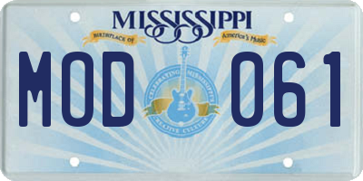 MS license plate MOD061