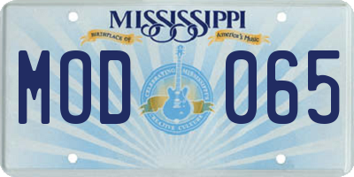 MS license plate MOD065