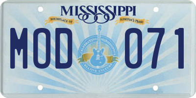 MS license plate MOD071