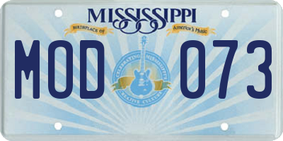 MS license plate MOD073