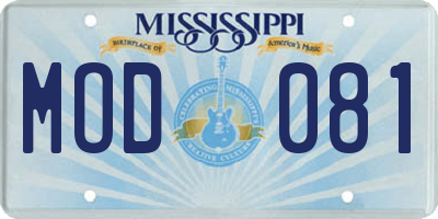 MS license plate MOD081