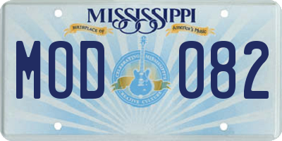 MS license plate MOD082