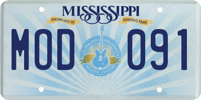 MS license plate MOD091