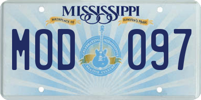 MS license plate MOD097
