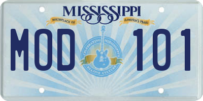 MS license plate MOD101