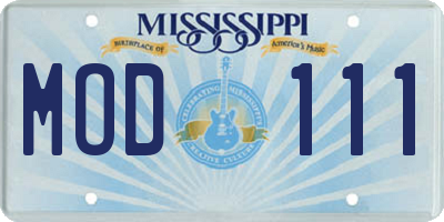 MS license plate MOD111