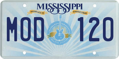 MS license plate MOD120