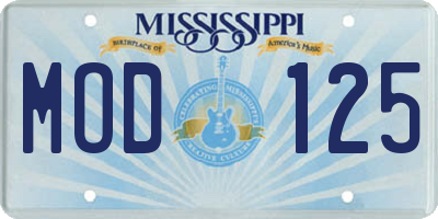 MS license plate MOD125