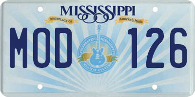 MS license plate MOD126