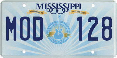 MS license plate MOD128