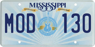 MS license plate MOD130