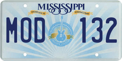 MS license plate MOD132