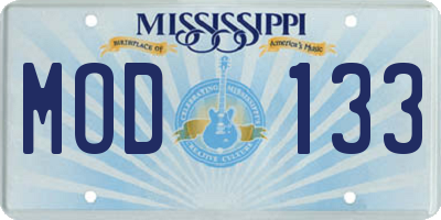 MS license plate MOD133