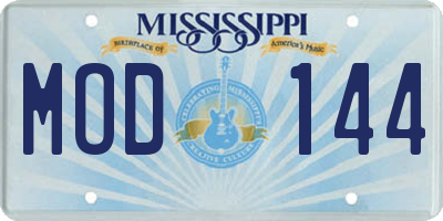 MS license plate MOD144