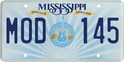 MS license plate MOD145