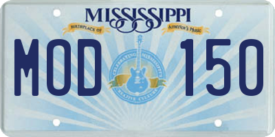 MS license plate MOD150