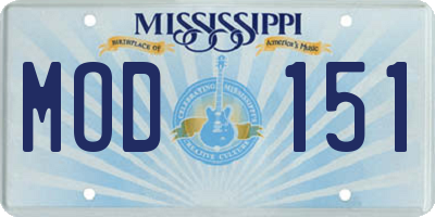 MS license plate MOD151