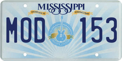 MS license plate MOD153