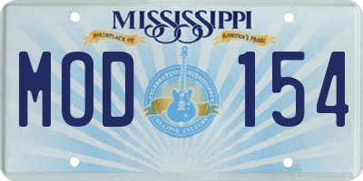 MS license plate MOD154