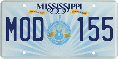 MS license plate MOD155
