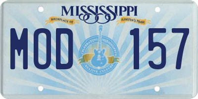 MS license plate MOD157