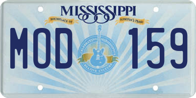 MS license plate MOD159