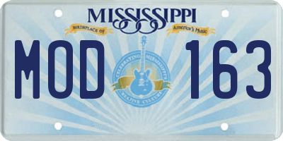 MS license plate MOD163