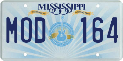 MS license plate MOD164