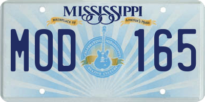 MS license plate MOD165
