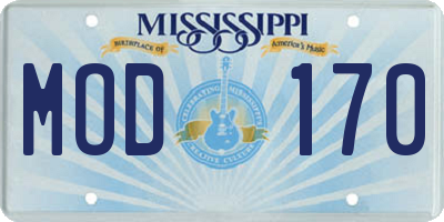 MS license plate MOD170