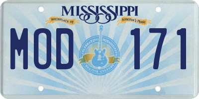 MS license plate MOD171