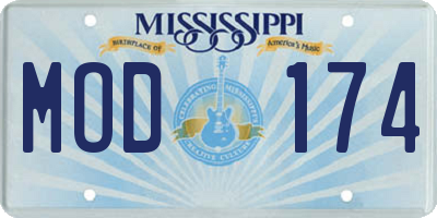 MS license plate MOD174