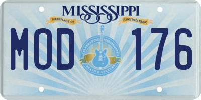 MS license plate MOD176