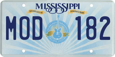 MS license plate MOD182