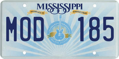 MS license plate MOD185
