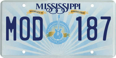 MS license plate MOD187
