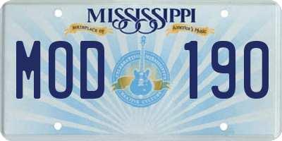 MS license plate MOD190